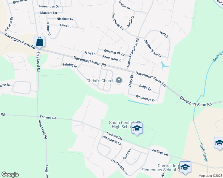 map of restaurants, bars, coffee shops, grocery stores, and more near 2520 Saddleback Drive in Winterville