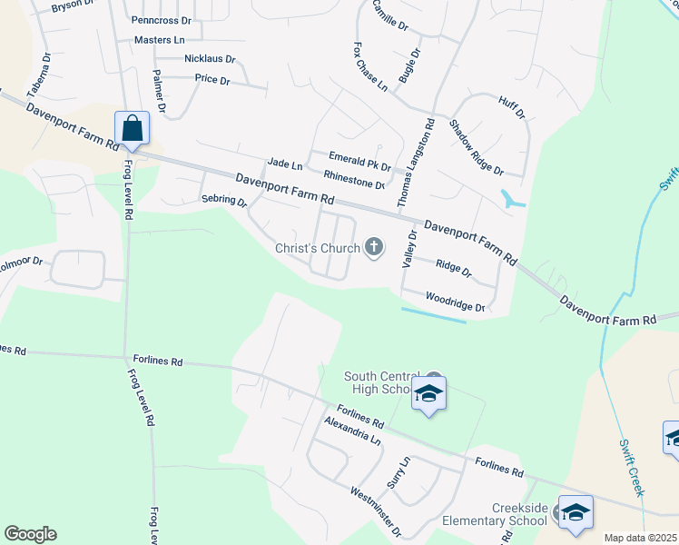map of restaurants, bars, coffee shops, grocery stores, and more near 2508 A Saddleback Drive in Winterville
