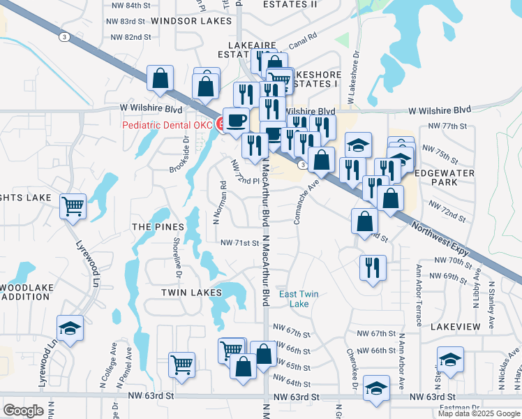 map of restaurants, bars, coffee shops, grocery stores, and more near 5909 Seminole Road in Warr Acres