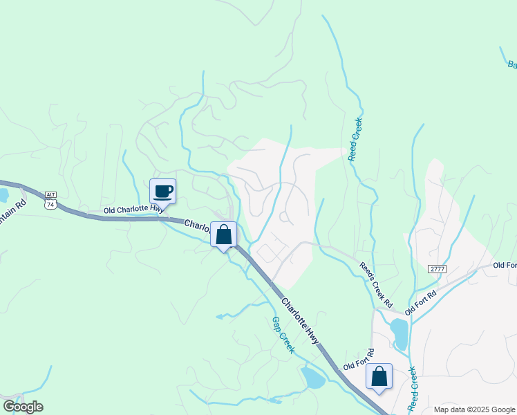 map of restaurants, bars, coffee shops, grocery stores, and more near 44 Stills Creek Loop in Fairview