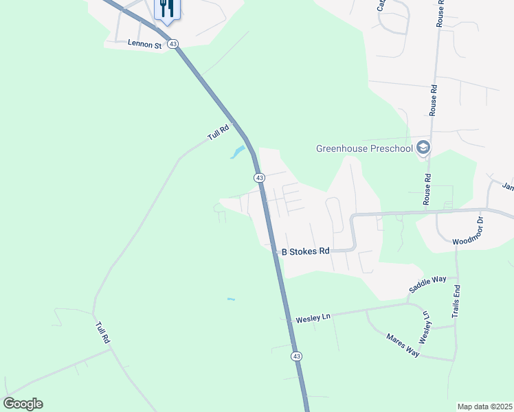 map of restaurants, bars, coffee shops, grocery stores, and more near 4826 Highway 43 in Greenville