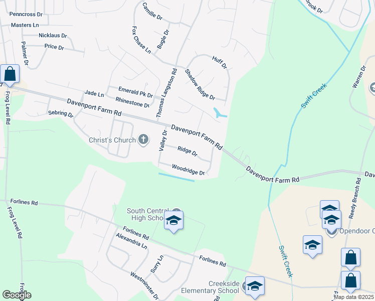 map of restaurants, bars, coffee shops, grocery stores, and more near 4584 North Carolina 43 in Greenville