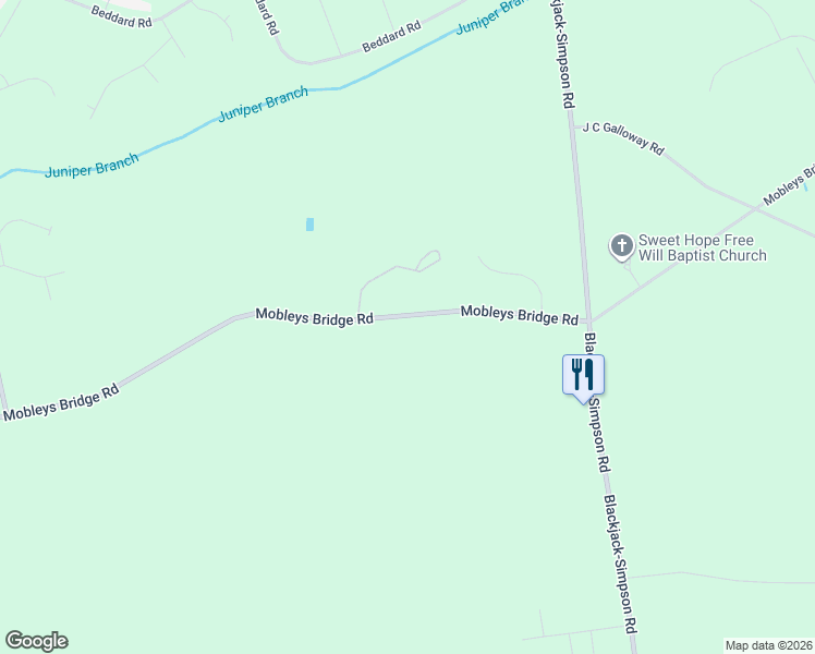 map of restaurants, bars, coffee shops, grocery stores, and more near 3134-3146 Mobleys Bridge Road in Grimesland