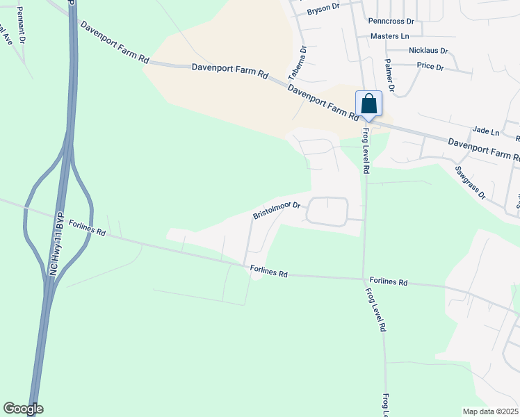 map of restaurants, bars, coffee shops, grocery stores, and more near 1112-1204 Bristolmoor Drive in Winterville