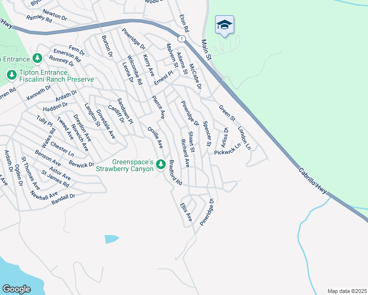 map of restaurants, bars, coffee shops, grocery stores, and more near Richard Avenue in Cambria