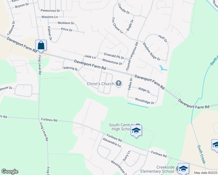 map of restaurants, bars, coffee shops, grocery stores, and more near 2529 Saddleback Drive in Winterville