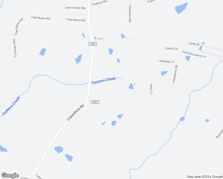 map of restaurants, bars, coffee shops, grocery stores, and more near 5025 Cokesbury Road in Fuquay-Varina