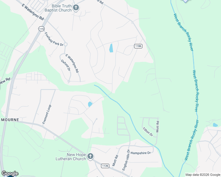 map of restaurants, bars, coffee shops, grocery stores, and more near 197 Stibbs Cross Road in Mooresville