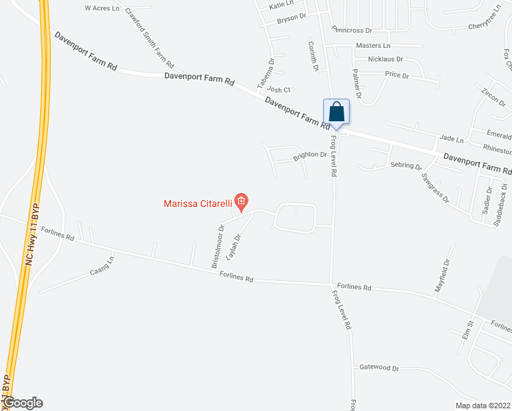 map of restaurants, bars, coffee shops, grocery stores, and more near 1012 Bristolmoor Drive in Winterville