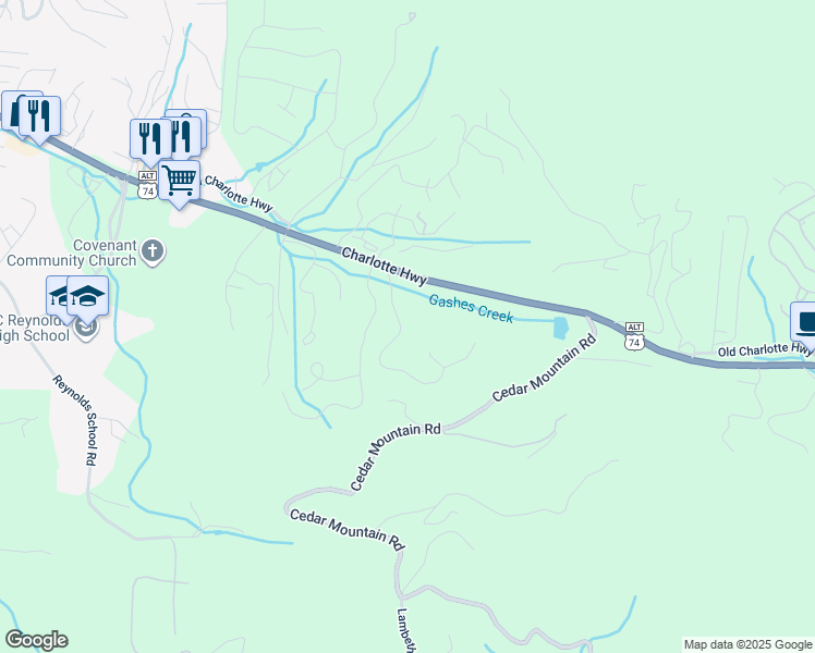 map of restaurants, bars, coffee shops, grocery stores, and more near 316 Cedar Crest Drive in Asheville