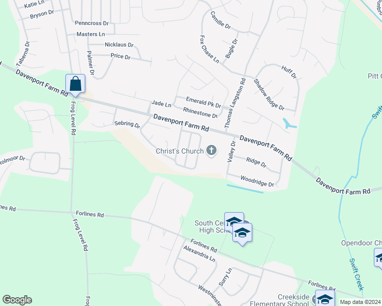 map of restaurants, bars, coffee shops, grocery stores, and more near 2529 Saddleback Drive in Winterville