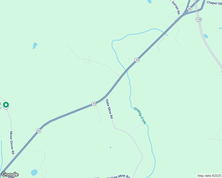 map of restaurants, bars, coffee shops, grocery stores, and more near 5951 North Carolina 49 in Denton