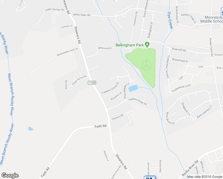 map of restaurants, bars, coffee shops, grocery stores, and more near 670 Franklin Grove Drive in Mooresville