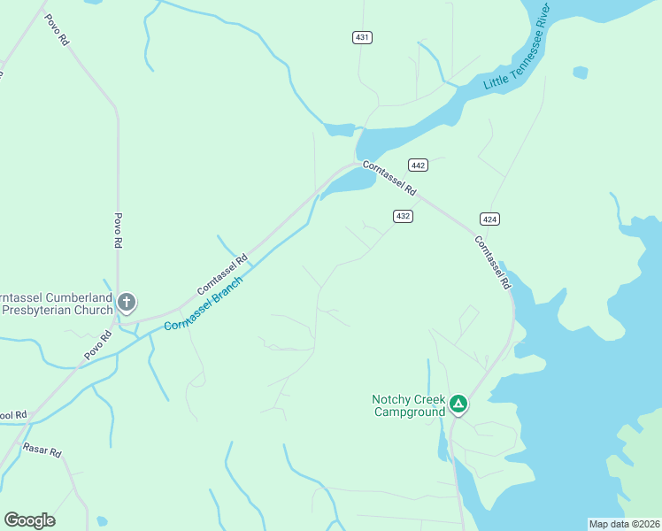 map of restaurants, bars, coffee shops, grocery stores, and more near 168 Corn Tassel Estates Road in Vonore