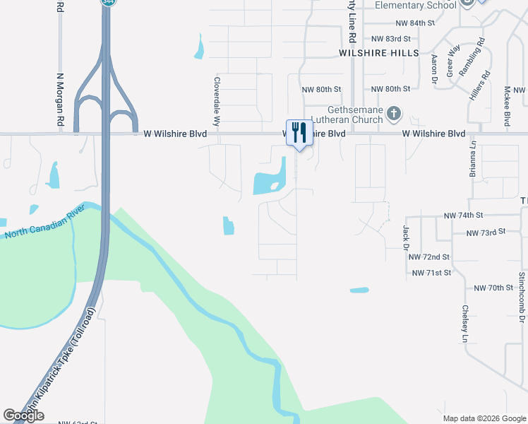 map of restaurants, bars, coffee shops, grocery stores, and more near 7521 Prairie Twyne Drive in Yukon