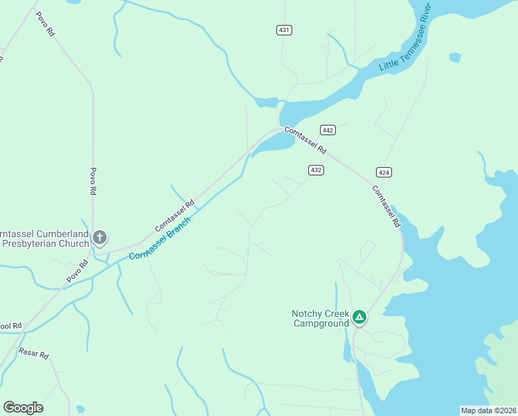 map of restaurants, bars, coffee shops, grocery stores, and more near 168 Corntassel Estates Road in Vonore