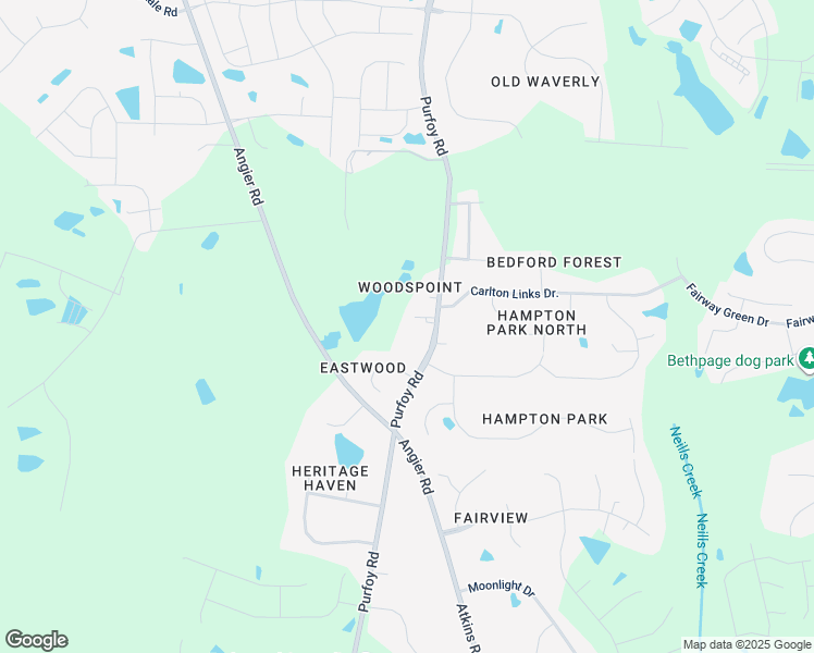 map of restaurants, bars, coffee shops, grocery stores, and more near 9204 Purfoy Road in Fuquay-Varina
