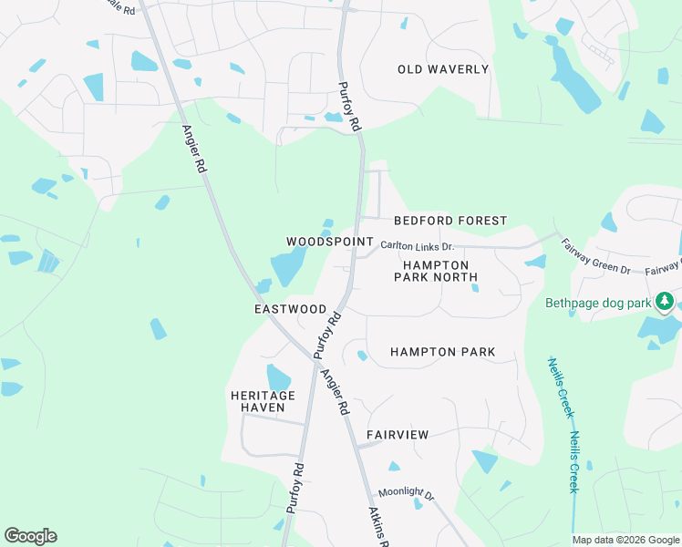 map of restaurants, bars, coffee shops, grocery stores, and more near 9208 Purfoy Road in Fuquay-Varina