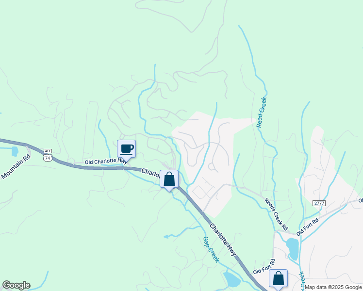 map of restaurants, bars, coffee shops, grocery stores, and more near 5 Stills Creek Loop in Fairview
