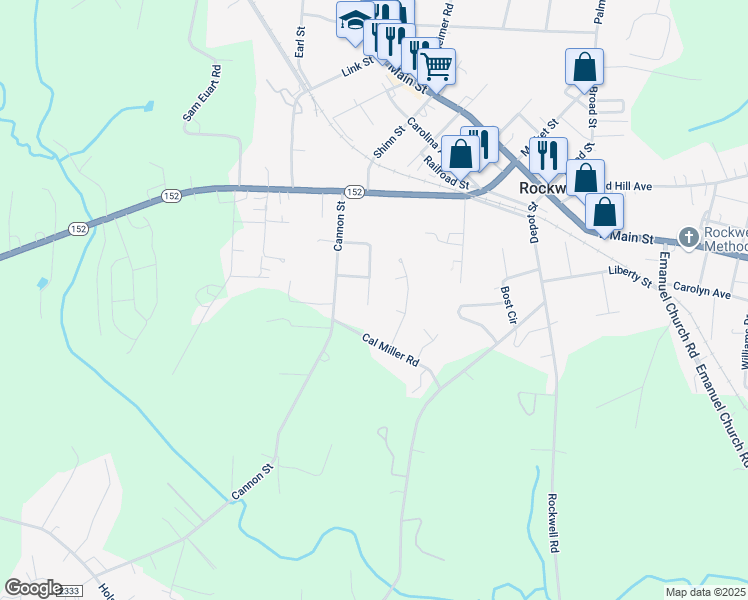 map of restaurants, bars, coffee shops, grocery stores, and more near 635 Charles Street in Rockwell