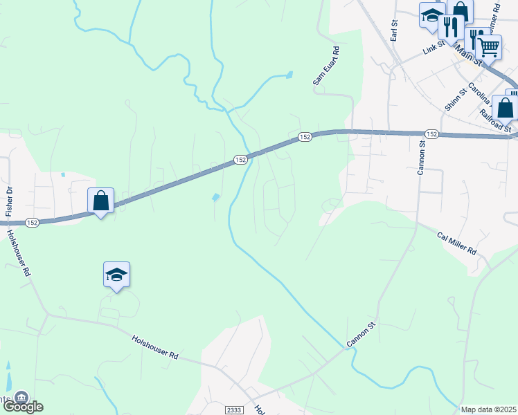 map of restaurants, bars, coffee shops, grocery stores, and more near 355 Gray Hawk Drive in Rockwell