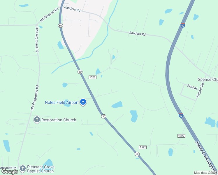 map of restaurants, bars, coffee shops, grocery stores, and more near 43 Talltree Court in Johnston County