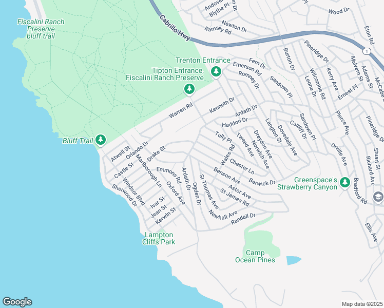 map of restaurants, bars, coffee shops, grocery stores, and more near 2190 Benson Avenue in Cambria