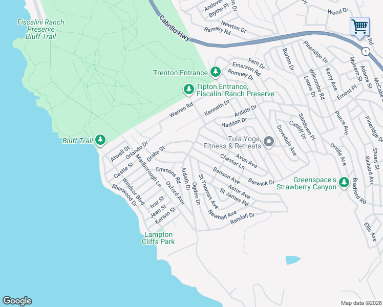 map of restaurants, bars, coffee shops, grocery stores, and more near 2190 Benson Avenue in Cambria