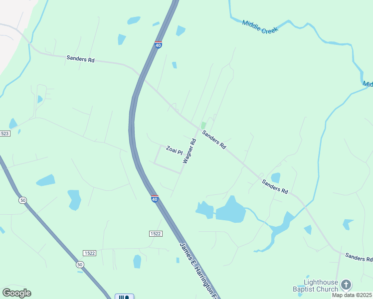map of restaurants, bars, coffee shops, grocery stores, and more near 110 Wagner Road in Johnston County