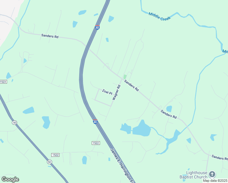 map of restaurants, bars, coffee shops, grocery stores, and more near 110 Wagner Road in Johnston County