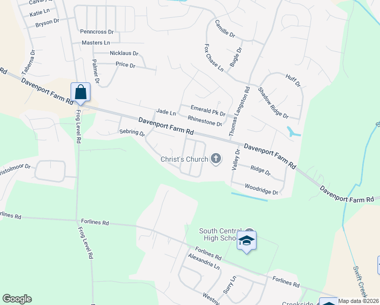 map of restaurants, bars, coffee shops, grocery stores, and more near 2312 Sadler Drive in Winterville