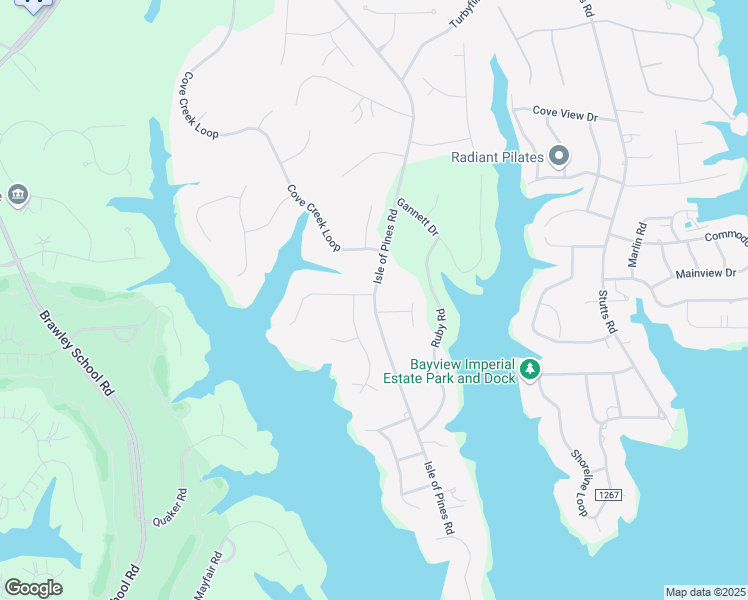 map of restaurants, bars, coffee shops, grocery stores, and more near Isle of Pines Road in Mooresville