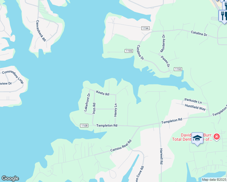 map of restaurants, bars, coffee shops, grocery stores, and more near Kelly Point Lane in Mooresville