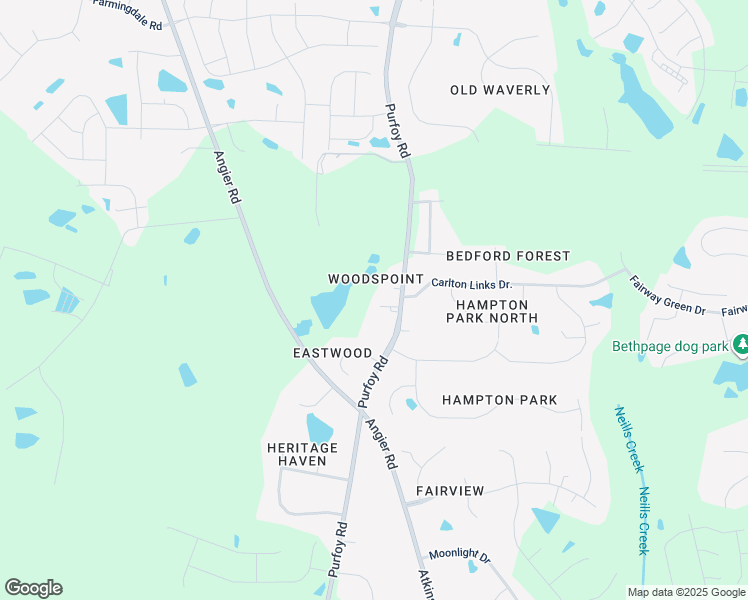 map of restaurants, bars, coffee shops, grocery stores, and more near 9202 Purfoy Road in Fuquay Varina