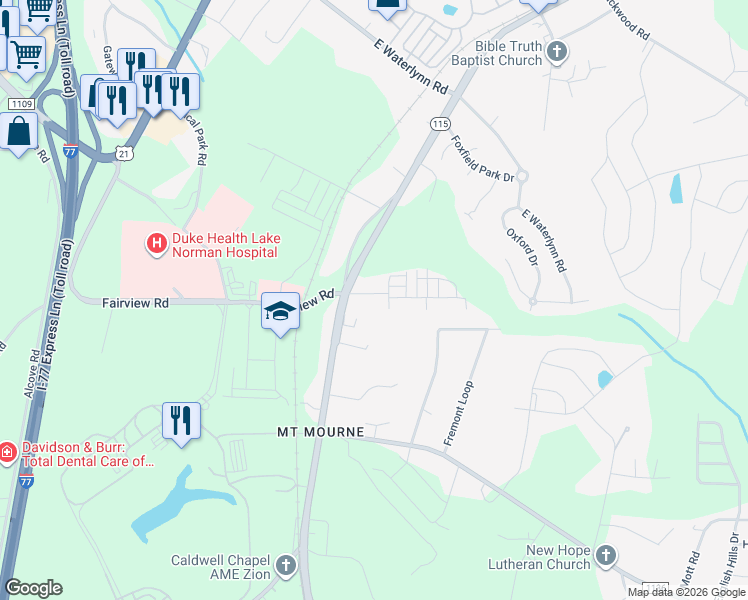 map of restaurants, bars, coffee shops, grocery stores, and more near in Mooresville