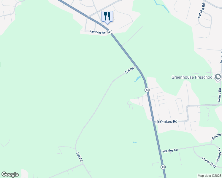 map of restaurants, bars, coffee shops, grocery stores, and more near 1519 Tull Road in Greenville