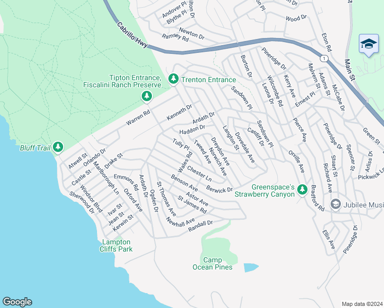 map of restaurants, bars, coffee shops, grocery stores, and more near 2080 Wales Road in Cambria