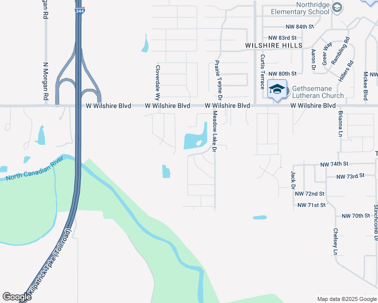 map of restaurants, bars, coffee shops, grocery stores, and more near 9325 Northwest 75th Street in Yukon