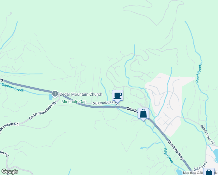 map of restaurants, bars, coffee shops, grocery stores, and more near 25 Sugarland Ridge Trail in Fairview
