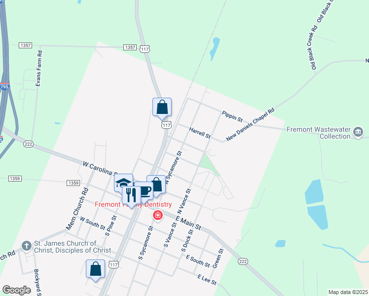 map of restaurants, bars, coffee shops, grocery stores, and more near 212 East Bryant Street in Fremont