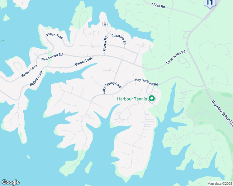 map of restaurants, bars, coffee shops, grocery stores, and more near Bay Harbour Road in Mooresville