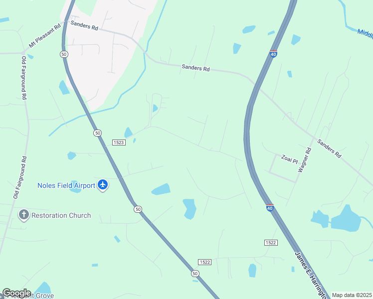 map of restaurants, bars, coffee shops, grocery stores, and more near 452 Roberts Road in Johnston County