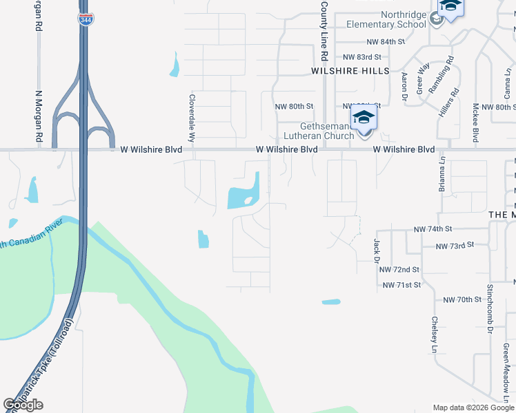 map of restaurants, bars, coffee shops, grocery stores, and more near 9213 Northwest 75th Street in Yukon