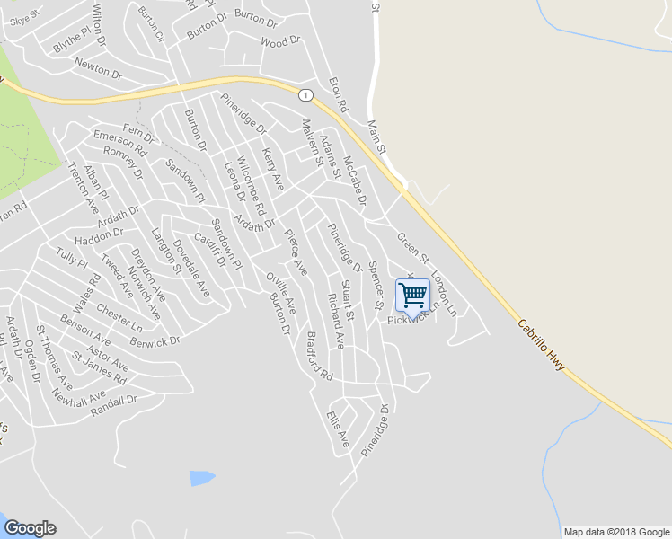 map of restaurants, bars, coffee shops, grocery stores, and more near 1815 Stuart Street in Cambria