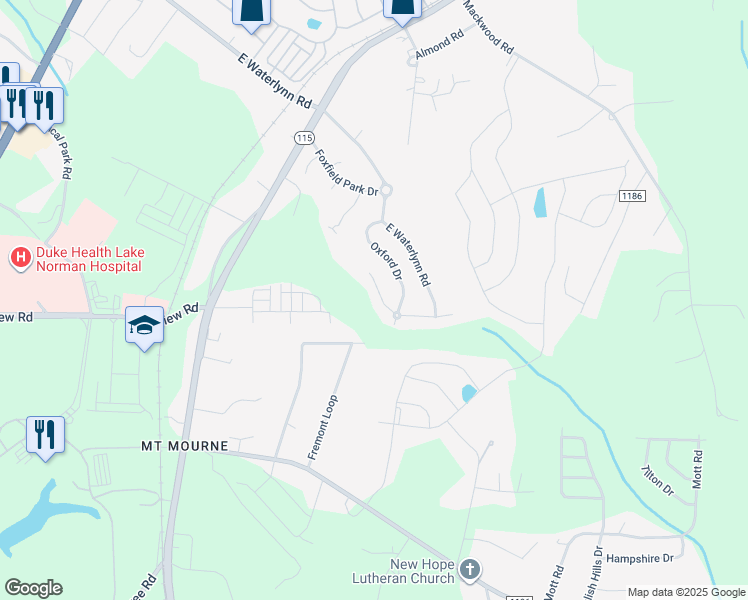 map of restaurants, bars, coffee shops, grocery stores, and more near 182 Alexandria Drive in Mooresville