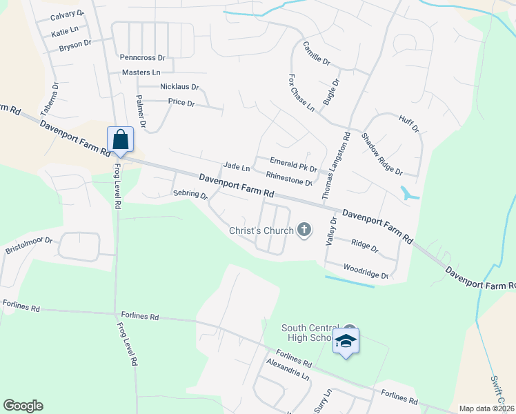 map of restaurants, bars, coffee shops, grocery stores, and more near 700 Seneca Court in Winterville