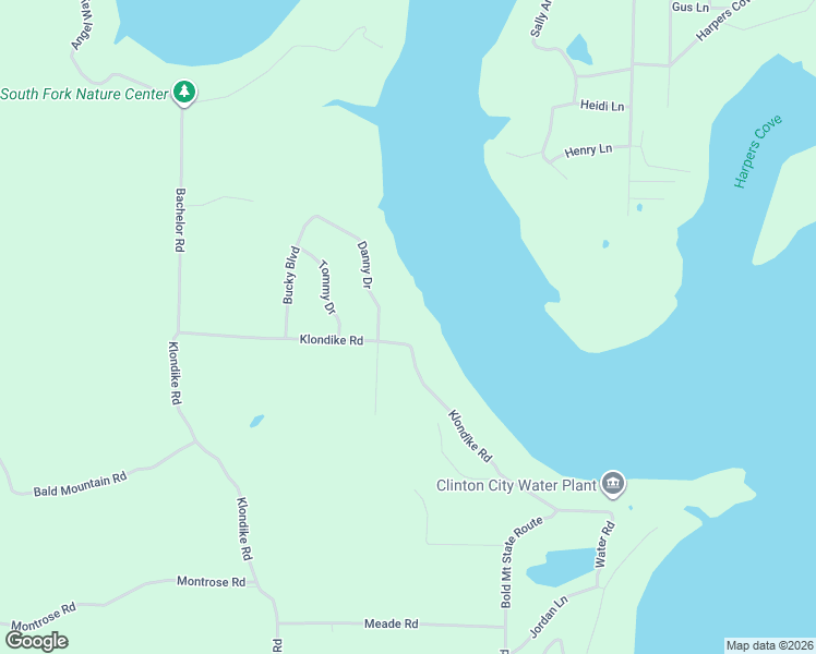map of restaurants, bars, coffee shops, grocery stores, and more near 1525 Klondike Road in Clinton