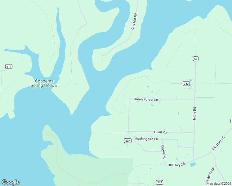 map of restaurants, bars, coffee shops, grocery stores, and more near 354 Lake Forest Estates Road in Tumbling Shoals