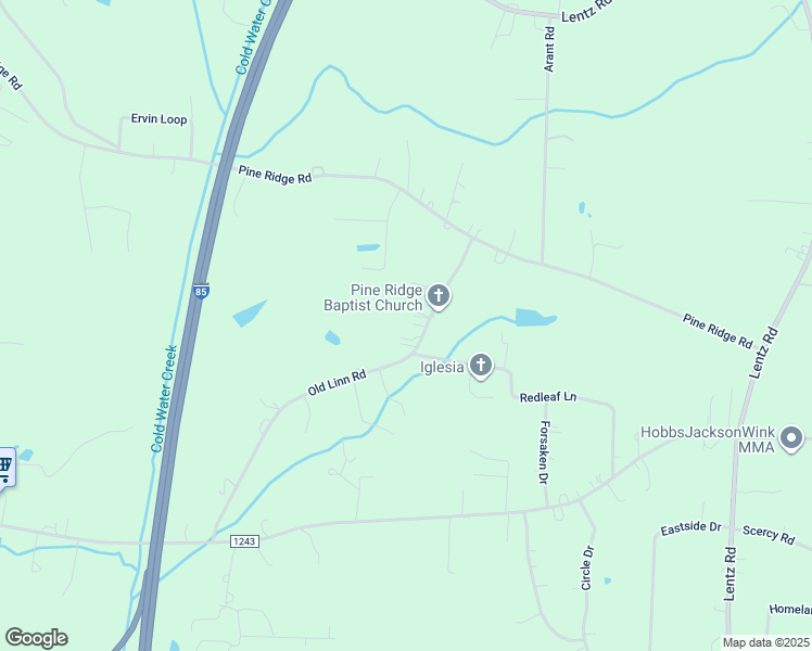 map of restaurants, bars, coffee shops, grocery stores, and more near 845 Old Linn Rd in China Grove