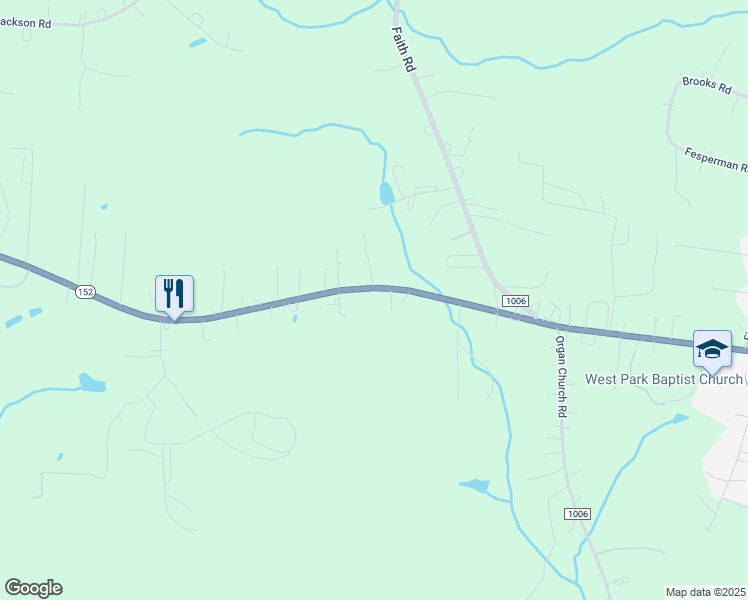 map of restaurants, bars, coffee shops, grocery stores, and more near 5825 Highway 152 East in Rockwell